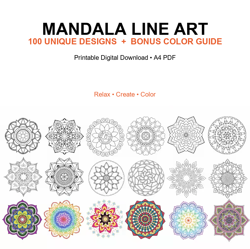 100 Mandala Coloring Pages